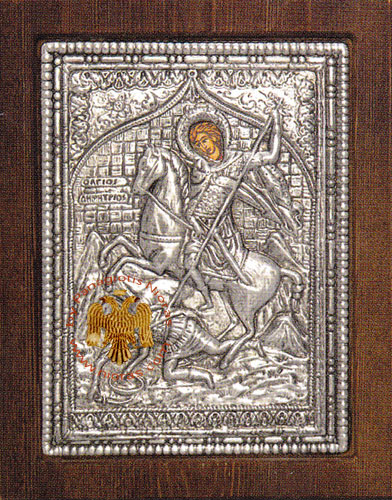 Saint Demetrius Silver Plated Icon